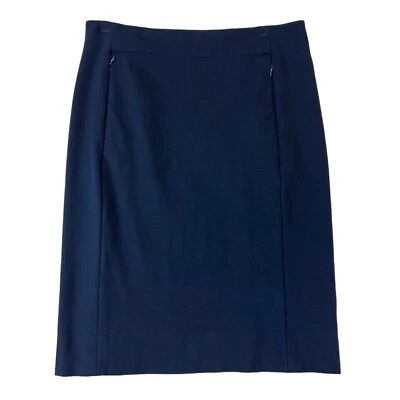 Diane Von Furstenberg Koto Skirt Women 12 Navy Stretch Nylon Blend Pencil Career - Image 1 of 4