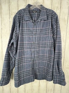 Eddie Bauer Men's Shirt XXL Soft Flannel Button Up Blue Plaid Cotton Long Sleeve - Picture 1 of 12