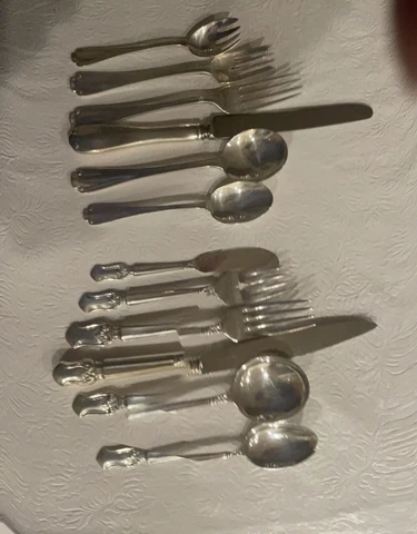 two sterling silver flatware, service for 12. new codition. 72 and 85 pieces eac Cover