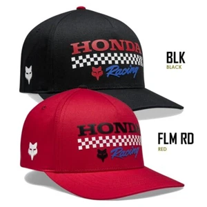 Fox Racing Fox Honda Flexfit Hat Black / Red HRC Baseball Cap 33382 - Picture 1 of 5