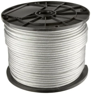 Vinyl Coated Wire Rope Cable, 1/16 - 1/8, 7x7: 100, 200, 250, 500, 1000, 2000 ft - Picture 1 of 7