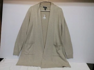 A299554 Lisa Rinna Collection Marled Open Front Cardigan XS Ivory NEW - Picture 1 of 7