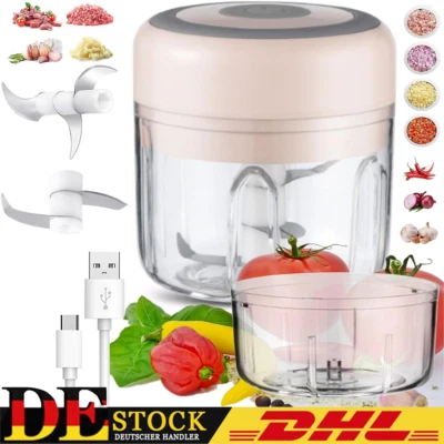 250+100ml Elektrisch Zerkleinerer Gemüseschneider Universal Multi Zwiebelhacker - Bild 1 von 4