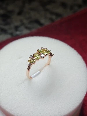 BP AUG BDAY кольцо размер 6 «Делая ходы» LC перидот предохранитель с кварцем на розовое золото - Изображение 1 из 3