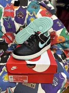 Nike Dunk Low Barber Shop Black Size 6 Youth - Picture 1 of 11