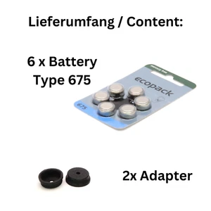 Ausgeknipst 2x PX625 Ersatz Batterie & Adapter 1,35 V Universal Battery 675 MR9 - Bild 1 von 7