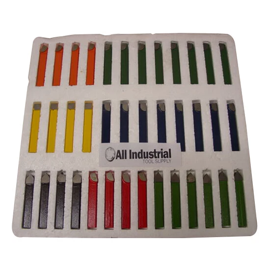 38 PIECE 1/2" PREMIUM C6 CARBIDE TIPPED LATHE TOOL BIT SET BRAZED SINGLE POINT - Image 1 of 1