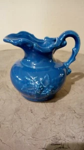 Vintage Stoneware Pitcher 5" Tall Blue - Picture 1 of 4