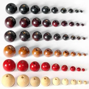 50pcs Round Wooden Beads To Thread Wooden Beads 4-20mm - Picture 1 of 10