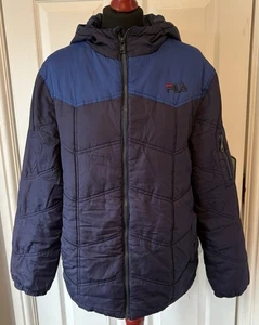 Damen Frauen Fila Mantel mit Kapuze dunkelblau Größe 18-20 - Bild 1 von 5