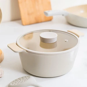 Olla NEOFLAM Vulcan Ivory 4 cuartos (9,5") con tapa de vidrio, lista para inducción - Imagen 1 de 9