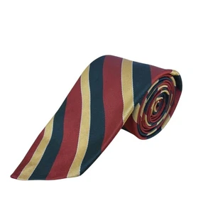 Vintage Brooks Brothers Red/Gold/Blue Striped All Silk Necktie Classic - Picture 1 of 7