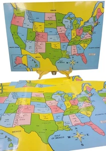 Posten von 6 laminierten USA Karten - bunte pädagogische Hausunterricht Geographie - Bild 1 von 7