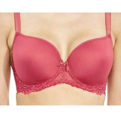 Curvy Kate Smoothie 豪华 CK5301 胸罩 36FF 玫瑰模压薄衬垫钢圈 — 第 1/4 张图片