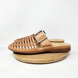 Sandalias Dansko Leilani para mujer 39 cuero marrón correas tejidas mula zapatos deslizables - Imagen 1 de 12