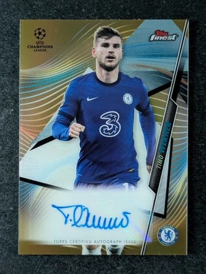 2020-21 Topps Finest UEFA TIMO WERNER 10/50 Auto Gold SP Chelsea #FA-TW - Image 1 of 3