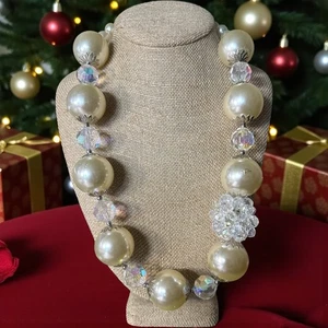 TRACI LYNN Grob & Auffällig Kunstperlen & Kristall Statement Halskette TL445 - Bild 1 von 5