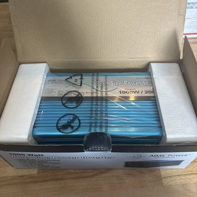 AIMS 1000 Watt Pure Sine Power Inverter 12 Volt ETL Listed to UL 458 - Image 1 of 4