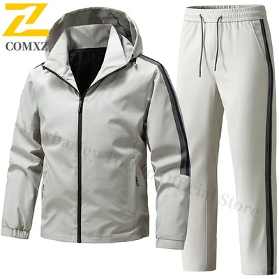 Men's Tracksuit Sets Autumn Sportswear Two Piece Sport Suit Jacket+Sweatpants  - Image 1 of 4