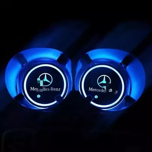 2pcs 7-Colour Car Cup Holder Light Mat Pads Drink Coaster Fit for Mercedes Benz - Picture 1 of 11