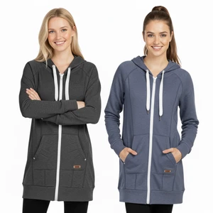 ONLY Damen Birdie Long Sweat  Zip Hoodie Gr.XS,S,M,L,XL - Bild 1 von 9