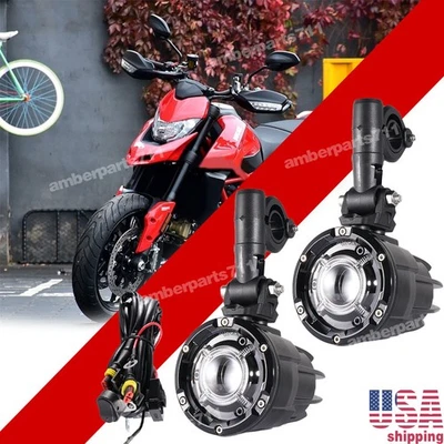 LED Auxiliary Fog Lights Fits Ducati 998 Diavel Hypermotard w/DRLs Driving Lamps - Image 1 of 4