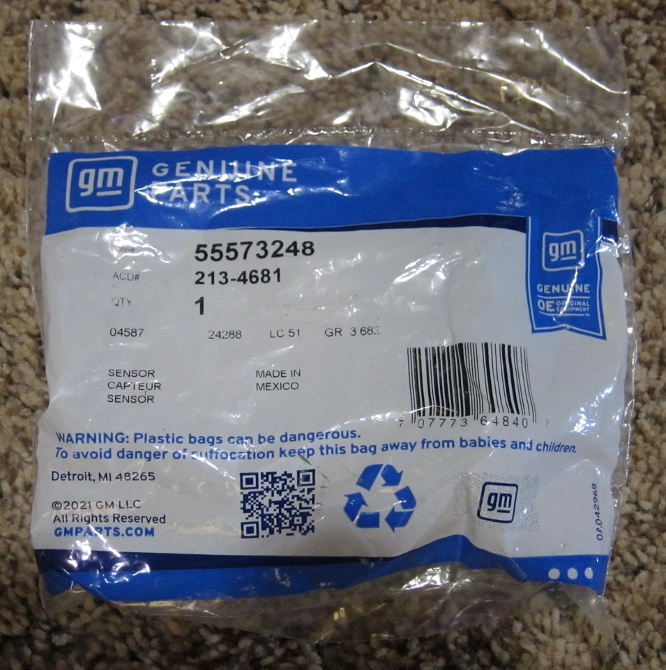 MAP Pressure Sensor 55573248 213-4681 0261230282 GM Genuine 2010-17 OEM Equinox Foto 1 de 3