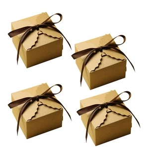 Caja de dulces de papel Kraft de 50 piezas rústica para bodas con soporte para caramelos bolsas boda - Imagen 1 de 9