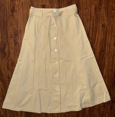 Maxi Falda J Peterman Company Lino Beige Botones Perlados Para Mujer Talla 8 Nueva Sin Etiquetas Foto 1 de 4