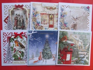 x6 HANDMADE 6" x 6" STUNNING MIXED THEMED CHRISTMAS CARDS s - Picture 1 of 7
