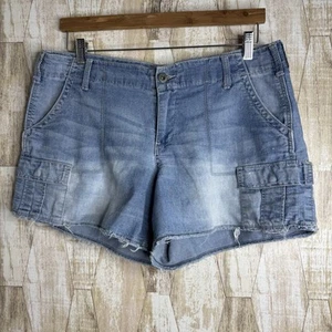 Vintage 90s Y2K Faded Glory Size 14 Light Wash High Rise Denim Shorts - Picture 1 of 8