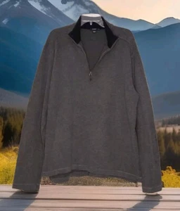 J Crew Men's 1/4 Zip Pullover Sweatshirt Gray 100% Cotton - Size XL - Picture 1 of 4