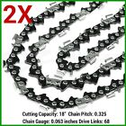 2X Chainsaw Chains .325 063 68Dl For Stihl 18" Bar Ms250 Ms251 Ms230 Ms231 025