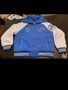 XL Detroit Lions Split Neck Zip Hoodie Jacket Year 1934 NFL Coat Womens Size XL - Picture 1 of 11