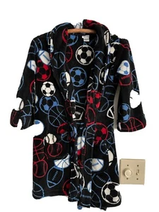 Cherokee boys robe. Size: small. Color: blue with sports print. long sleeves - Picture 1 of 8