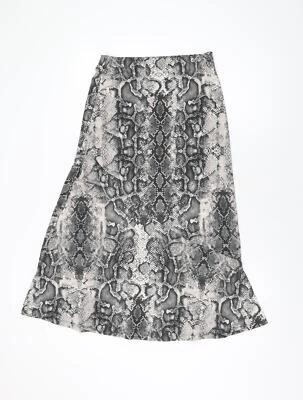 Oasis Womens Grey Animal Print Polyester Flare Skirt Size S - Snake Print - Image 1 of 4