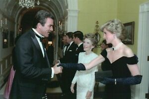 Princess Diana & Tom Selleck & First Lady Nancy Reagan White House 1985 Postcard
