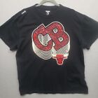 Vintage Chicago Bulls T-Shirt Unk Mens Large Black Tee Raised Print Short Sleeve