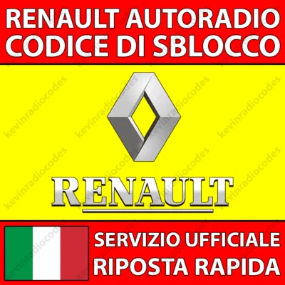 ✅RENAULT RADIO CODICE DI SBLOCCO ESPACE KOLEOS MASTER MODUS SCENIC TRAFIC TWIZY✅ - Immagine 1 di 4