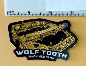 Wolf Tooth sticker decal, original, Gold glitter, 3.25" x 2", NEW - Picture 1 of 1
