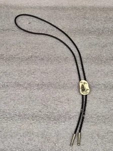 VINTAGE - BOLO TIE - PIRATENSCHIFF & WAL - SCHWARZ - Bild 1 von 5