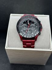 Michael Kors Runway Matte Red-Coated Stainless Steel Chronograph Bracelet Watch
