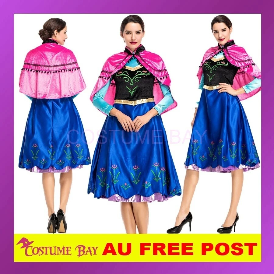 Mujeres Frozen Elsa Anna Vestido Capa Reina Disfraz Juegos con disfraces Semana del Libro AU Halloween Foto 1 de 1