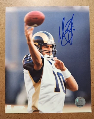 Foto 8x10 autografiada/firmada de Los Ángeles/St Louis Rams QB MARC BULGER Foto 1 de 4