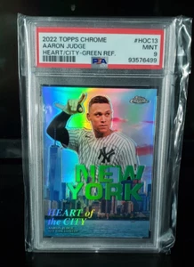2022 Topps Chrome HOC-13 Aaron Judge Heart City Green Refractor /99 PSA 9 - Picture 1 of 2