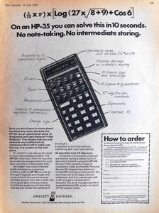 1974 Advert HEWLETT PACKARD 'HP-35' Pocket Calculators Original Print Ad 744K - Picture 1 of 1