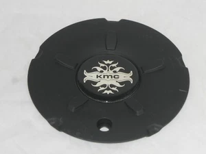 USED KMC 669 INK'D FLAT MATTE BLACK 373L162 LG0907-30 WHEEL RIM CENTER CAP - Picture 1 of 2