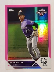 Ryan Ritter 2023 Topps Pro Debüt ROSA FOLIE PARALLEL #'d 82/199 Rockies - Bild 1 von 1