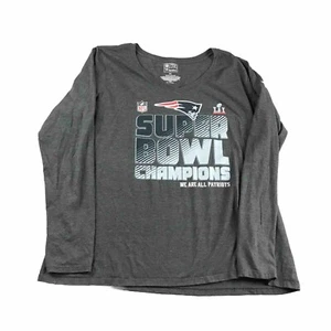 New England Patriots Shirt Womens 2XL Gray Super Bowl Champions Long Sleeves Tee - Picture 1 of 9