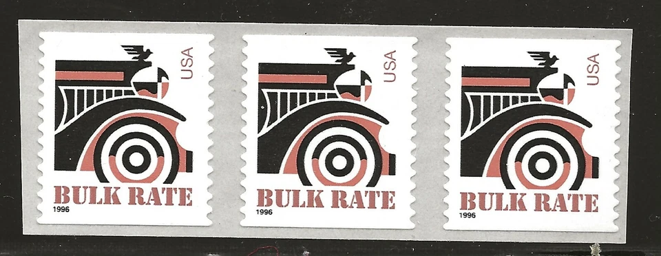 US Scott #2906, Coil of 3 1996 Automobile 10c FVF MNH - Image 1 of 1